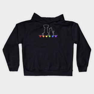 Rainbow Heart Dog and Cat Love Kids Hoodie